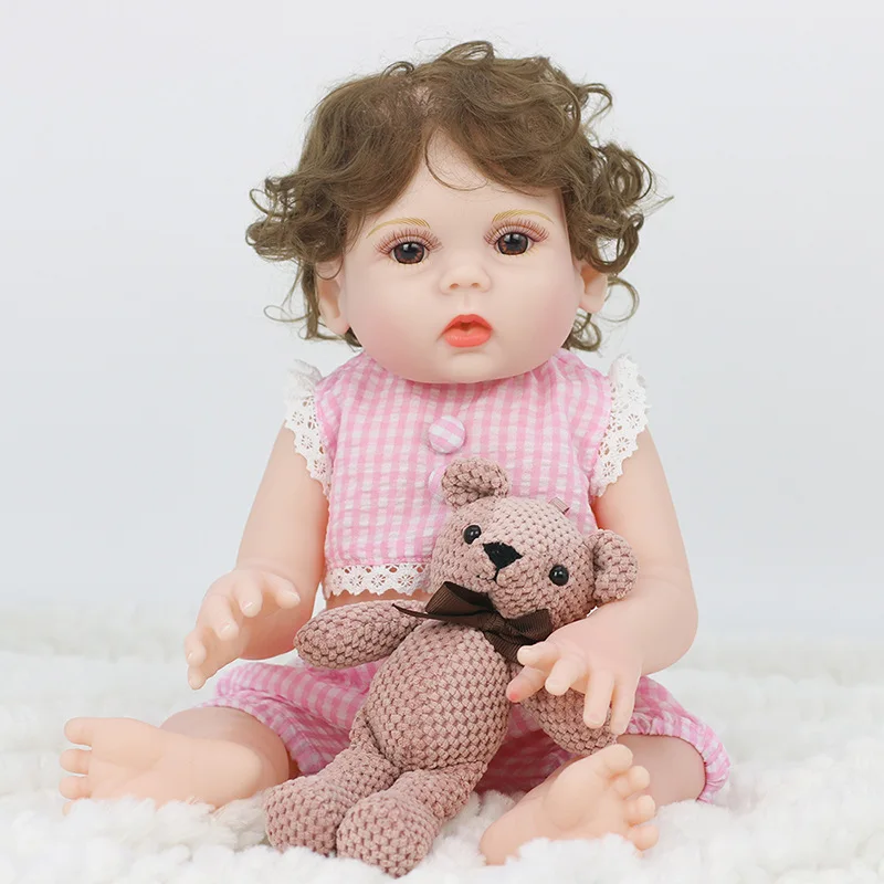 53 см Возрожденная девочка с вьющимися волосами, кукольное тело, силиконовая кукла Принцесса, водонепроницаемые детские игрушки ручной работы для девочек