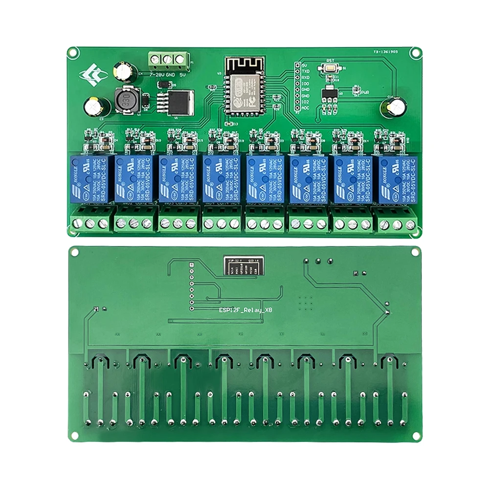 DC 5 В/7-28 В 8-канальный ESP8266 Беспроводной WIFI Релейный модуль ESP-12F Плата разработки AC DC Изолирующий Модуль для Arduino