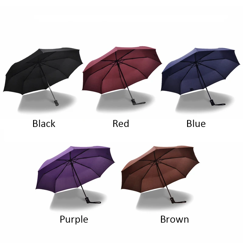 Автоматический зонт От Дождя Для Женщин, Ветрозащитный Складной Зонтик с черным покрытием Для мужчин, Водонепроницаемые Портативные уличные зонты