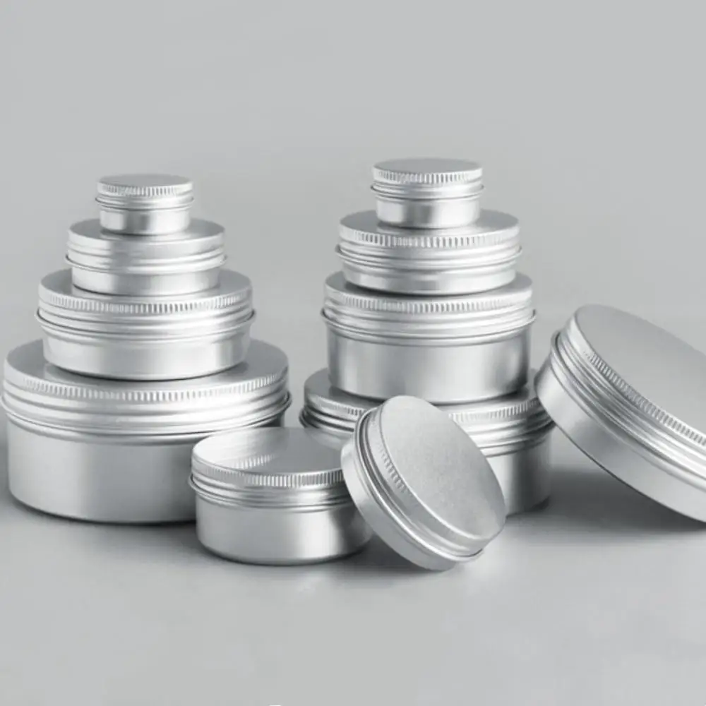 алюминиевые банки для крема по 60 г с завинчивающейся крышкой, банка-косметичка, алюминиевые банки по 60 мл, алюминиевый контейнер для бальзама для губ 100 шт.