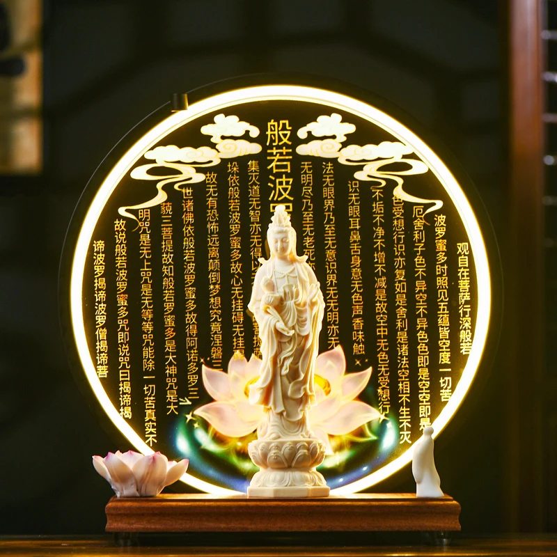Бодхисаттва Авалокитешвара Южно-Китайского моря, предлагающий фоновый свет, Будда Дзен, благовония с обратным потоком, украшение дома
