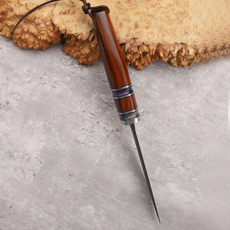 Высококачественный Стальной Нож Uzi Из Пустынного Железа С Деревянной Ручкой, Маленький Прямой Нож Для Выживания На открытом Воздухе, Инструмент EDC Для Кемпинга