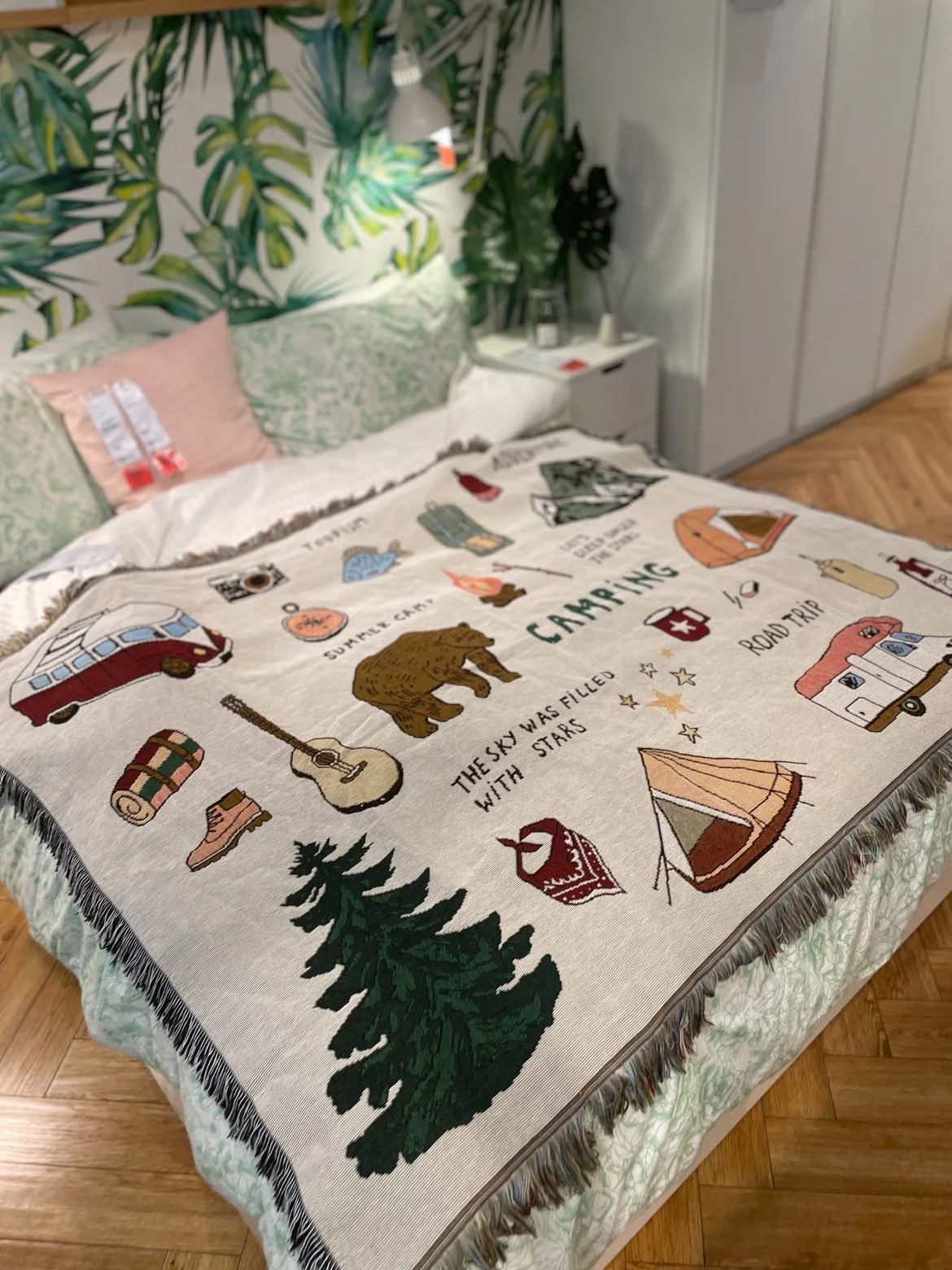 Декоративная подушка для Кемпинга, Американское Винтажное Богемное Одеяло для Дивана, Гобелен, Подушка для Кемпинга, Одеяло для отдыха