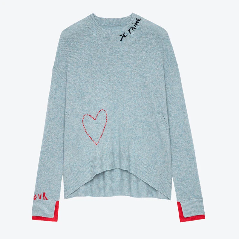 Модный Классический роскошный дизайн, ранняя осень, Новые кашемировые вязаные пуловеры с вышивкой в виде буквы 
