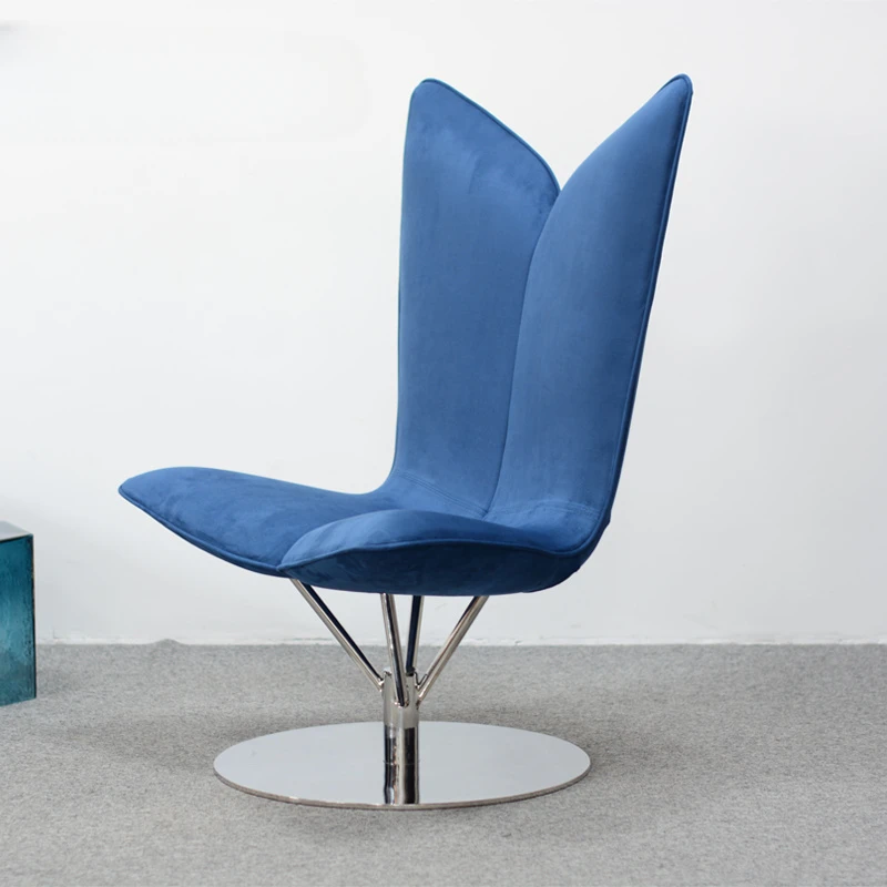 Настройте Скандинавский современный простой роскошный стул для отдыха со спинкой в виде ангела из ткани FRP особой формы, модель виллы, одноместный стул для гостиной