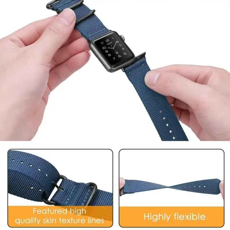 Новый ремешок для Apple Watch band 44 мм 40 мм iWatch band 42 мм 38 мм нейлоновый браслет-ремешок Apple watch 4 3 5 SE 6 7 41 мм 45 мм correa