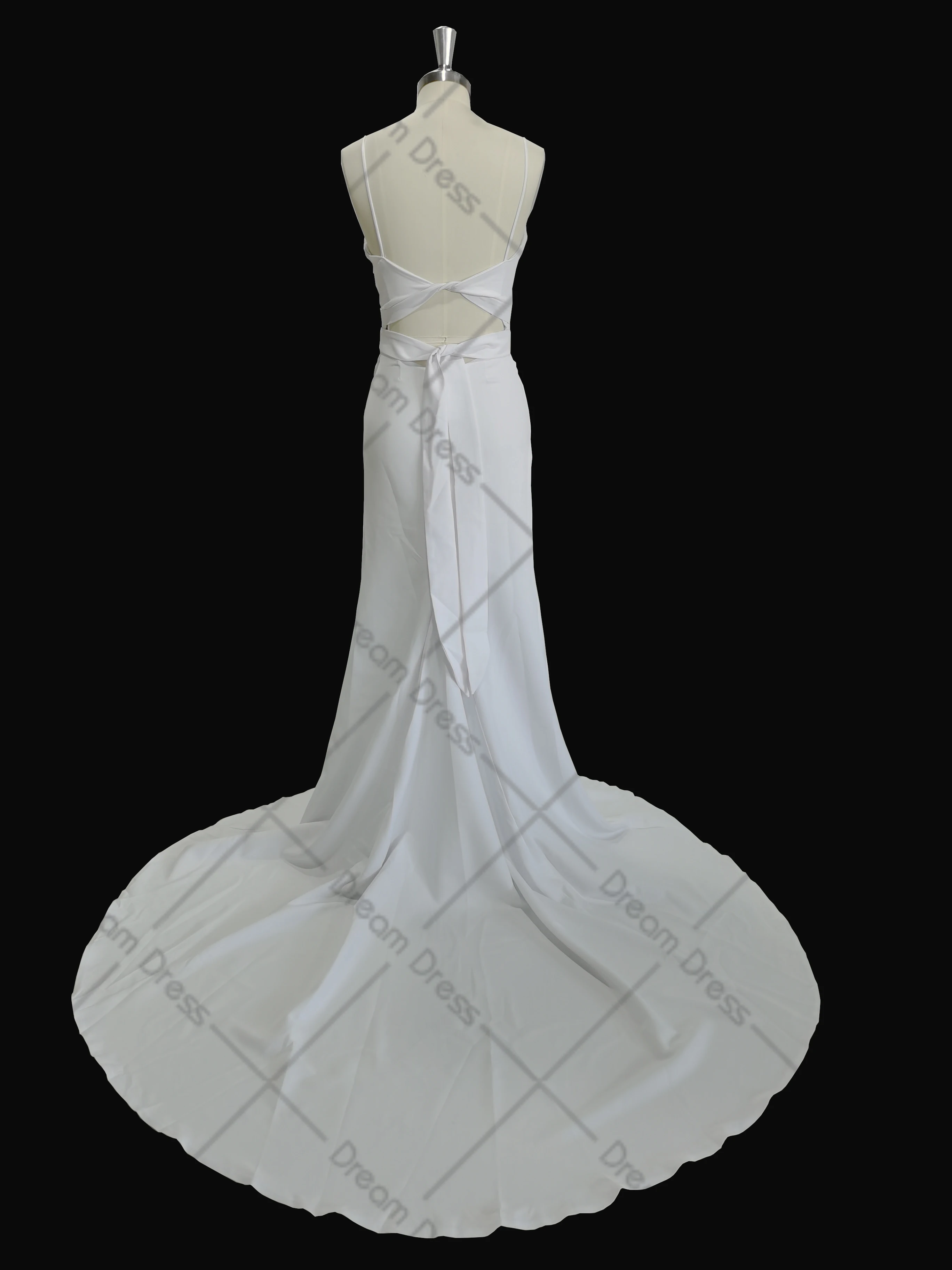 Простое свадебное платье DREAM на бретельках с высоким разрезом 2023, свадебное платье с рюшами и открытой спиной, элегантное новое