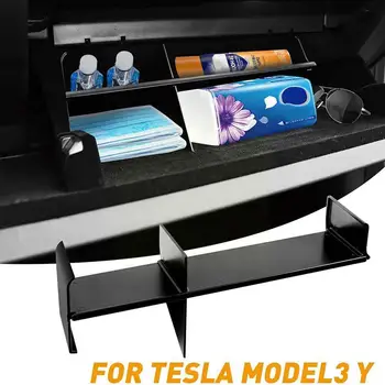Для Tesla Model 3 Y Бардачок для хранения, перегородка, контейнер, консольная полка, Многослойный органайзер для перчаточного ящика, Центр M7u7