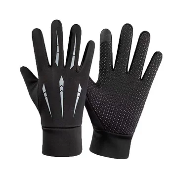 Зимние мужские перчатки, женские перчатки с сенсорным экраном, теплые уличные велосипедные мотоциклетные ветрозащитные противоскользящие перчатки на все пальцы