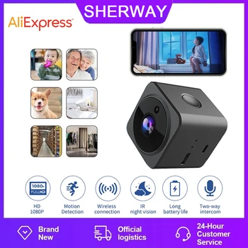 SHERWAY AS02 Wi-Fi Мини-камера для защиты безопасности, Умный дом, Wi-Fi камера, Ночная простая установка, мобильное обнаружение, радионяня