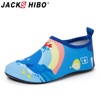 JACKSHIBO/ детская водная обувь, носок 2021, Летняя детская пляжная обувь для бассейна, Милые носки на плоской подошве с героями мультфильмов, Детская уличная обувь для плавания