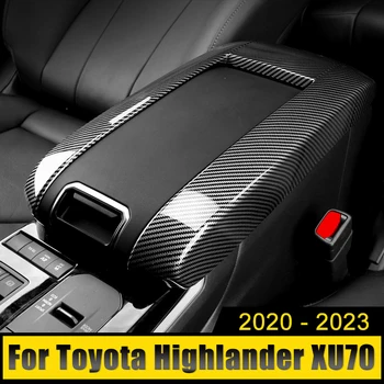 Карбоновая Крышка Коробки Центрального Подлокотника Автомобиля, Декоративная Рамка, Накладка, Наклейка Для Toyota Highlander Kluger XU70 2020 2021 2022 2023 Hybrid