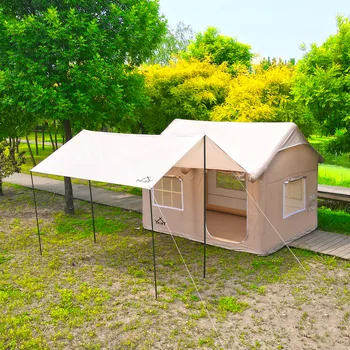 Надувная палатка Открытый жилой Надувной домик для кемпинга Непромокаемая и ветрозащитная хлопковая палатка для виллы