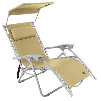 Пляжный стул без гравитации 26 дюймов, устойчивый к атмосферным воздействиям и ржавчине, с регулируемым козырьком от солнца и регулируемой подушкой, темно-серый