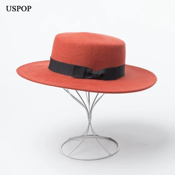 Шерстяные шляпы USPOP, женские шерстяные фетровые шляпы, осенне-зимняя шляпа с широкими полями, фетровая шляпа