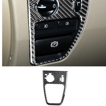 для Volvo XC90 2003 2004-2014 Украшение панели управления фарами, наклейка на крышку, Аксессуары для интерьера автомобиля, Углеродное волокно