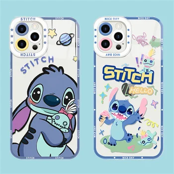 Disney Stitch Angel Чехол для телефона iPhone 14 Pro Max 13 12 11 Pro Max Mini XR XS X 8 7 6 6S Plus SE 2020 Мягкий Силиконовый Чехол