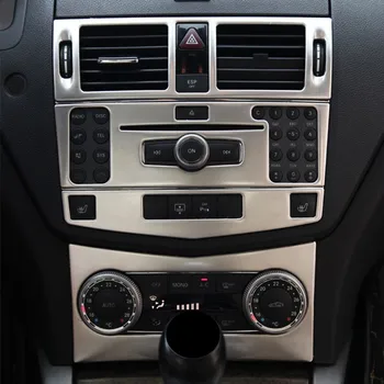 Розетка Кондиционера на Центральной консоли Автомобиля Рамка для компакт-диска Декоративная Наклейка Отделка для Mercedes Benz C Class W204 2007-10 Аксессуары