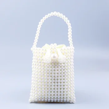 Винтажная французская мини-жемчужная сумка ручной работы из бисера для женщин, Роскошный дизайн, маленькая сумочка для милых девушек, женская вечерняя сумочка для вечеринки, свадьбы