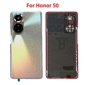 Оригинальное Новое Заднее Стекло Для Huawei Honor 50 NTH-AN00 NX9 Задняя Крышка Батарейного Отсека Корпус Задняя Дверь Задняя Крышка с Рамкой Объектива Камеры