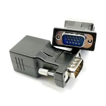 15-контактный разъем VGA для RJ-45 с разъемом VGA RGB HDB Extender Для локальной сети CAT5 CAT6 RJ45 Сетевой кабель Ethernet Адаптер