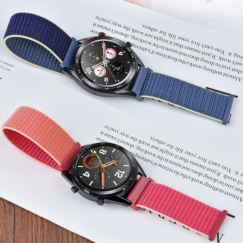 20 мм/22 мм Ремешок Для Galaxy Watch 5/pro/4/Classic/46 мм/42 мм/active 2/Gear S3 Frontier Нейлоновый браслет Huawei watch GT 2 3 pro band