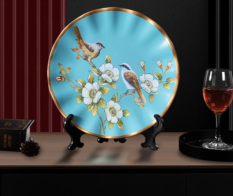 20 см Керамическая декоративная тарелка в китайском стиле, Раскачивающаяся Тарелка, украшения для входа в гостиную, Украшения для дома, свадебные украшения