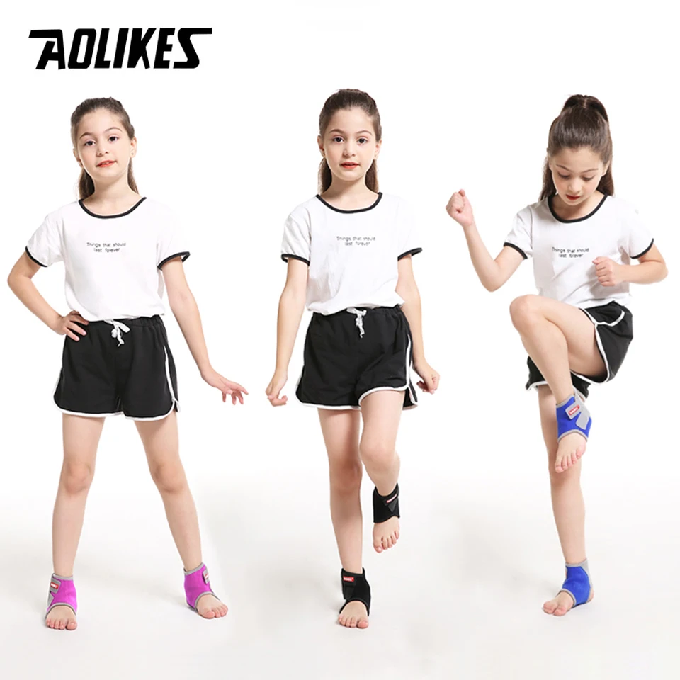 AOLIKES 1 пара Детский ремешок на щиколотке для Езды на Велосипеде, бега, тренажерного зала, детского спортивного бандажа для голеностопного сустава, защита для мальчиков и девочек, tobillera