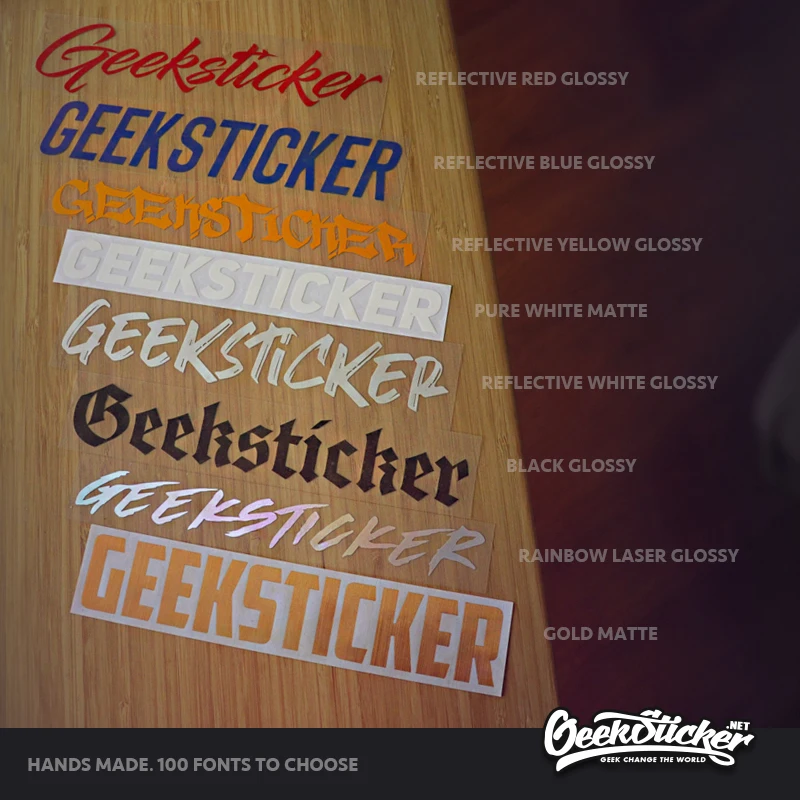 Geeksticker Custom Car Decal Name Text Индивидуальная Наклейка Для Автомобилей Авто Мотоцикл Бампер Окно Дверь Кузов Автомобильные Наклейки