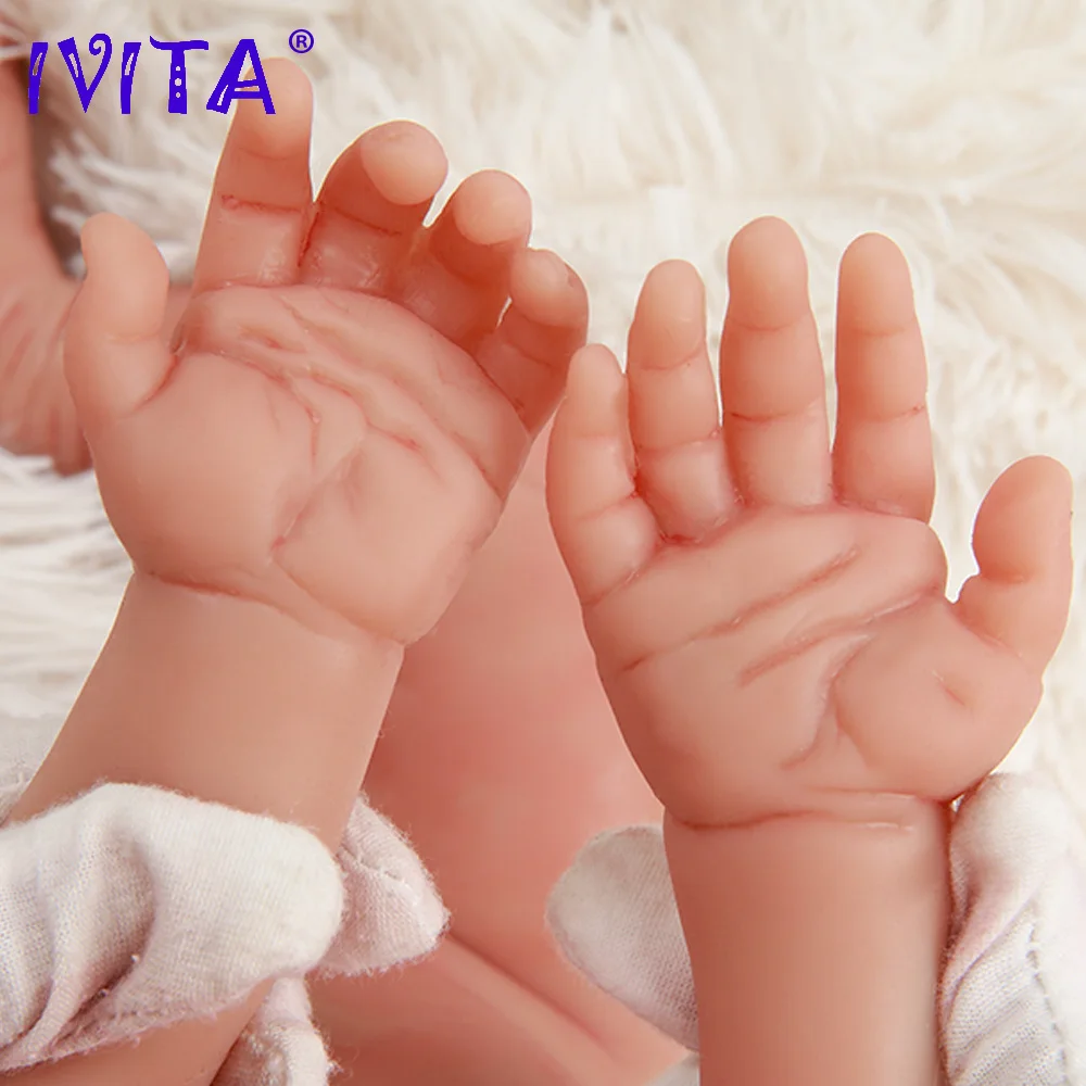 IVITA WG2011 48 см (19 дюймов) 4,46 кг, Силикон для всего тела, Живая Милая улыбка, Открытые глаза, Куклы Reborn Baby, игрушка для девочек с одеждой
