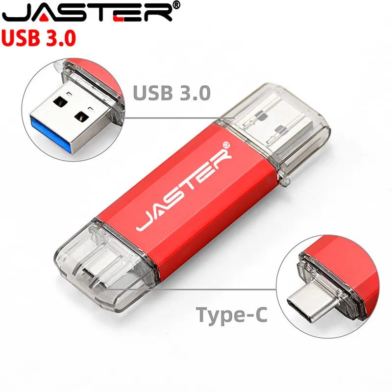 JASTER 5 шт./лот, флэш-накопитель USB 3.0, 128 ГБ, высокоскоростной флеш-накопитель, бесплатный пользовательский логотип, подходит для мобильных телефонов и компьютеров Type-C