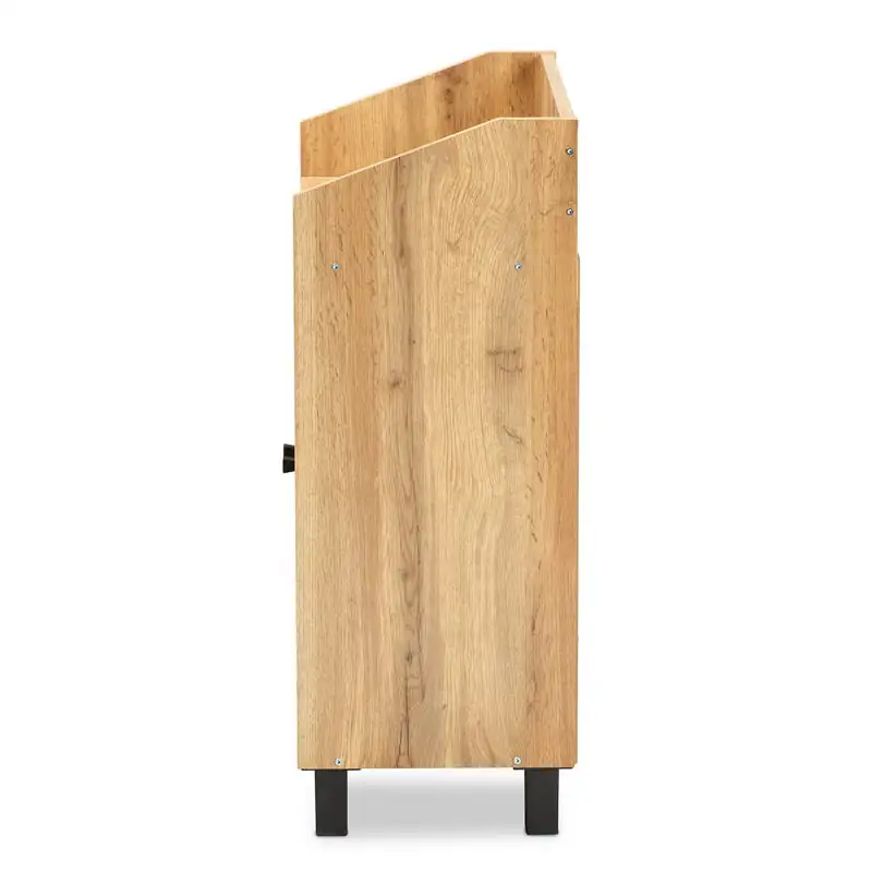 Rossin Современный 2-дверный шкаф для хранения обуви из натурального дерева с отделкой из дуба и коричневого дерева
