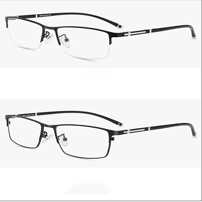 XD6235 квадратная оправа из сверхлегкого сплава для мужских деловых оптических очков с вакуумным гальваническим покрытием, полукадровая оправа, полнокадровые очки