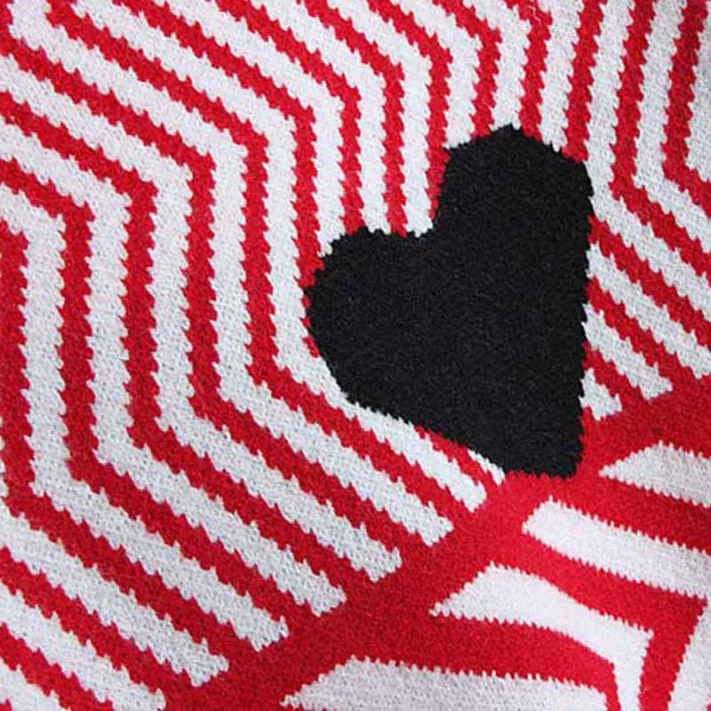Женский пуловер с волнистым рисунком в форме сердца, свитер с длинным рукавом, вязаные топы с круглым вырезом, Милые Джемперы для девочек, Весна-осень SY2595