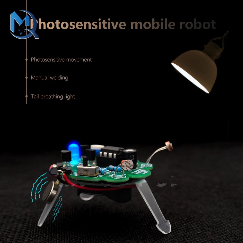 Интеллектуальный робот Следует за источником света Для перемещения, светодиодный робот-охотник, игрушка-робот 