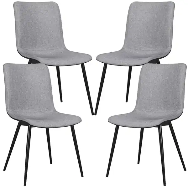 Обеденные стулья с мягкой обивкой в скандинавском стиле MART, набор из 4 штук, серый