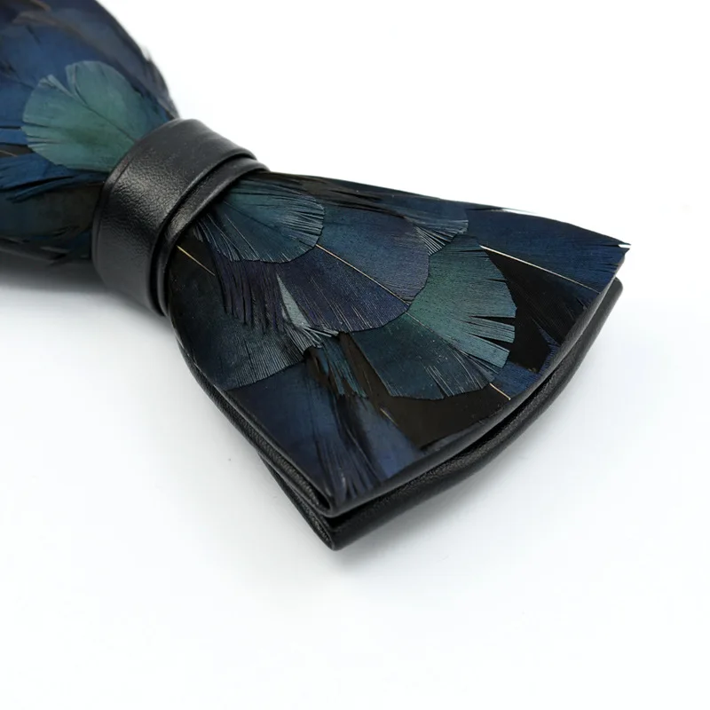 Оригинальный галстук-бабочка из перьев, натуральный галстук-бабочка ручной работы с подарочной коробкой для мужчин, деловой вечеринки, свадьбы