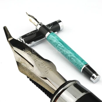 Авторучка Duke Green & Silver Guan Yu, изогнутый наконечник, каллиграфия, иридий 1,0 мм для пишущей ручки GFP012