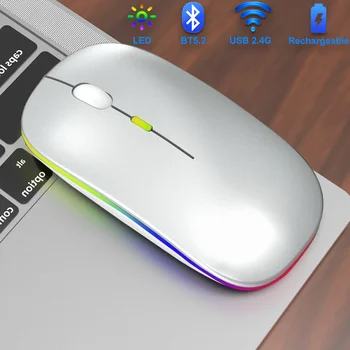 2023 Новая Беспроводная бесшумная мышь Bluetooth для компьютера, Перезаряжаемая Беспроводная мышь Mini Magic 2.4G USB для ноутбука, компьютерная мышь