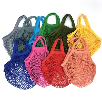 DHL100pcs, сумки для покупок, Хлопчатобумажная двухцветная лоскутная сетка, сумочка для защиты окружающей среды