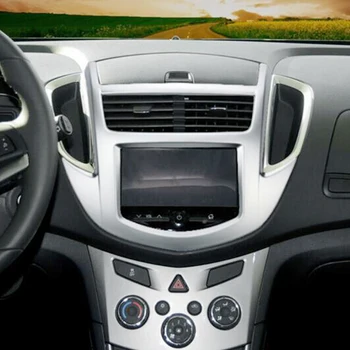 Для Chevrolet Trax 2014 2015 2016 Аксессуары ABS Хромированная Центральная консоль Автомобиля Воздуховыпуск Панель управления Рамка Крышка отделка Для Укладки