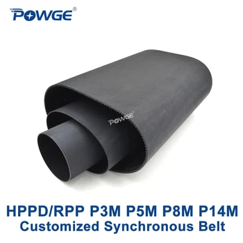 POWGE HPPD RPP P3M P5M P8M P14M Синхронный ремень Индивидуальное производство всех видов шкива зубчатого ремня RPP3M RPP5M RPP8M RPP14M
