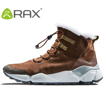 Мужские треккинговые ботинки RAX, новейшие противоскользящие ботинки с плюшевой подкладкой, классические треккинговые ботинки средней высоты для профессиональных мужчин