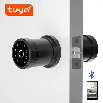 Умный дверной замок с отпечатком пальца с приложением Bluetooth Tuya Сенсорный экран Цифровой код доступа Простота установки для обеспечения безопасности дома и офиса