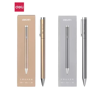 Ручка для вывески Deli Metal Золото/Серебро Гелевая Ручка 0,5 мм Для Заправки PREMEC Smooth Refill MiKuni Japan Ink Black Для Xiaomi Sign Pen