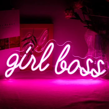 Wanxing Girl Boss, светодиодная неоновая вывеска, Розовый USB-неон для девочек, Спальня, Деловой офис, Настенный декор, Светодиодное Неоновое украшение
