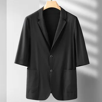3711-R-Мужской хлопчатобумажный костюм на заказ с короткими рукавами, трендовая корейская версия повседневного мужского костюма на заказ