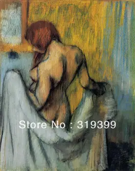 Репродукция картины маслом на льняном холсте, Женщина с полотенцем-1 от edgar degas, бесплатная доставка, 100% ручная работа
