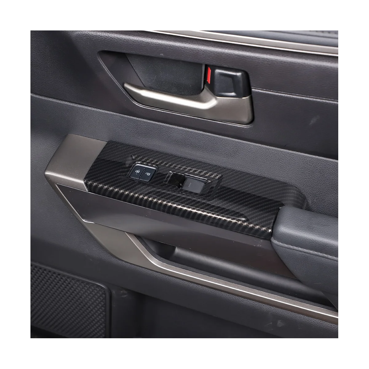 Автомобильный Карбоновый черный ABS Автомобильный Переключатель Подъема оконного стекла, Декоративная отделка крышки, наклейки для Toyota Tundra 2022 2023
