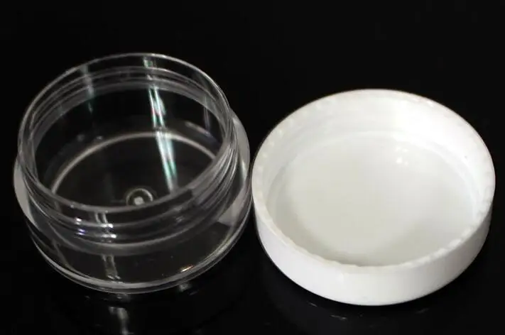 Баночка для крема 5000 шт./ 5 г, белый пустой пластиковый косметический контейнер, прозрачная баночка объемом 5 мл, небольшой образец косметики для ногтей